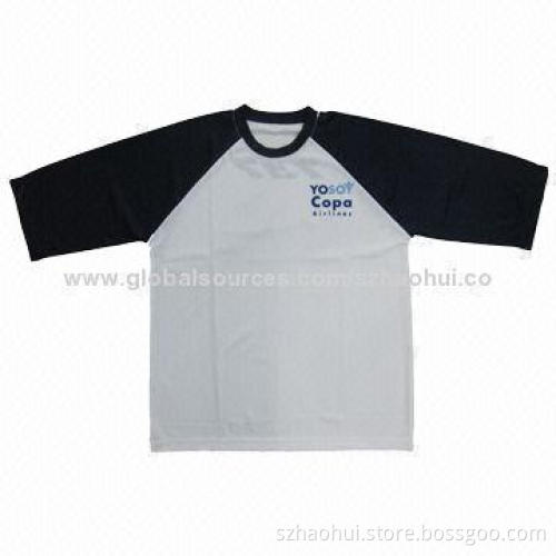 Men's Raglan 3/4 Sleeves T-shirt, Customized Colors Available, XS-3XL Sizes